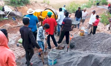 A punto de concluir encementados en Sultepec gestionados por Antorcha