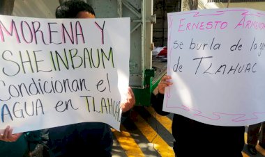 Habitantes de Tláhuac exigen a Sheinbaum no condicionar agua por apoyo a Morena