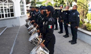 Reactivan Banda de Guerra de policías en Ocoyucan