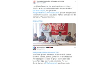En redes sociales piden al Gobierno de Quintana Roo garantice seguridad a líderes antorchistas