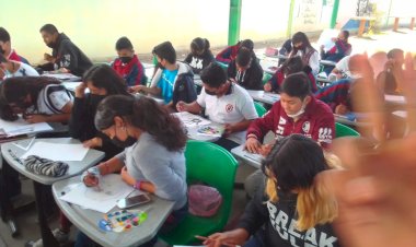 Escuelas antorchistas celebran concurso de pintura en Chalco