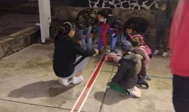 Acondicionan antorchistas cancha deportiva en Tlaxco, Tlaxcala