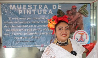 Jóvenes antorchistas exponen muestra pictórica en Baja California