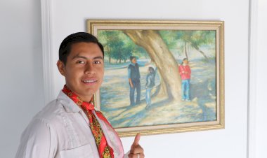 Jóvenes antorchistas exponen muestra pictórica en Baja California