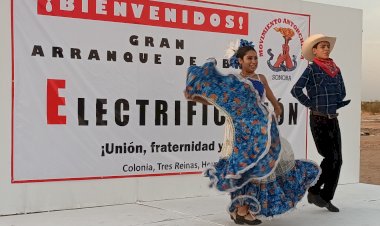 Con cantos y bailes arrancan obras de electrificación en Tres Reinas