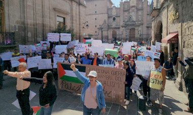 Antorchistas michoacanos exigen alto al genocidio contra el pueblo palestino