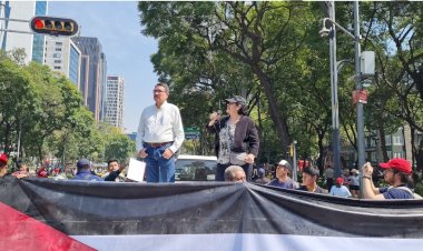 Antorcha repudia genocidio de Israel en Palestina con marcha pacífica en CDMX