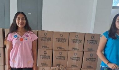 Benefician con despensas alimenticias a moradores de Albergue Estudiantil de Chetumal