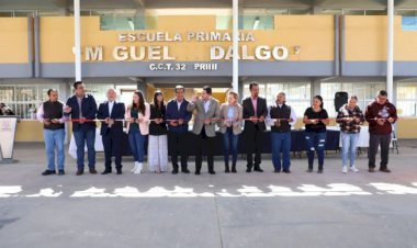 Antorchistas inauguran obra para primaria en Fresnillo