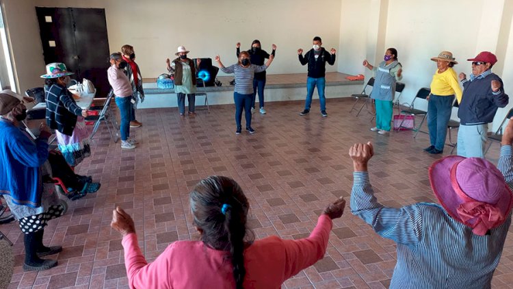 Imparte DIF taller de manualidades para adultos mayores en Plaza Principal  